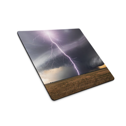 Lightning Storm Large Gaming Mouse Pad - Gaming Mouse Pad Purple Gray Desktop Setup Modern Stormy Mood Desk Mat Photo