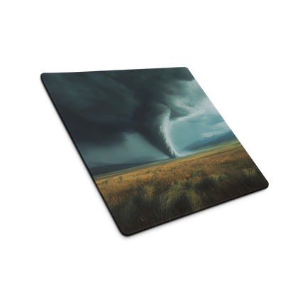 Storm Tornado Field Gaming Pad - Tornado Storm Blue Gray Desktop Gaming Dramatic Mood Modern Decor Gaming Desk Photo