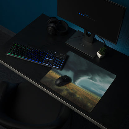 Storm Tornado Field Gaming Pad - Tornado Storm Blue Gray Desktop Gaming Dramatic Mood Modern Decor Gaming Desk Photo