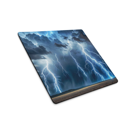 Storm Lightning Mouse Pad - Storm Lightning Blue Gray White Gaming Cinematic - Dramatic Modern Desk Mat Photography