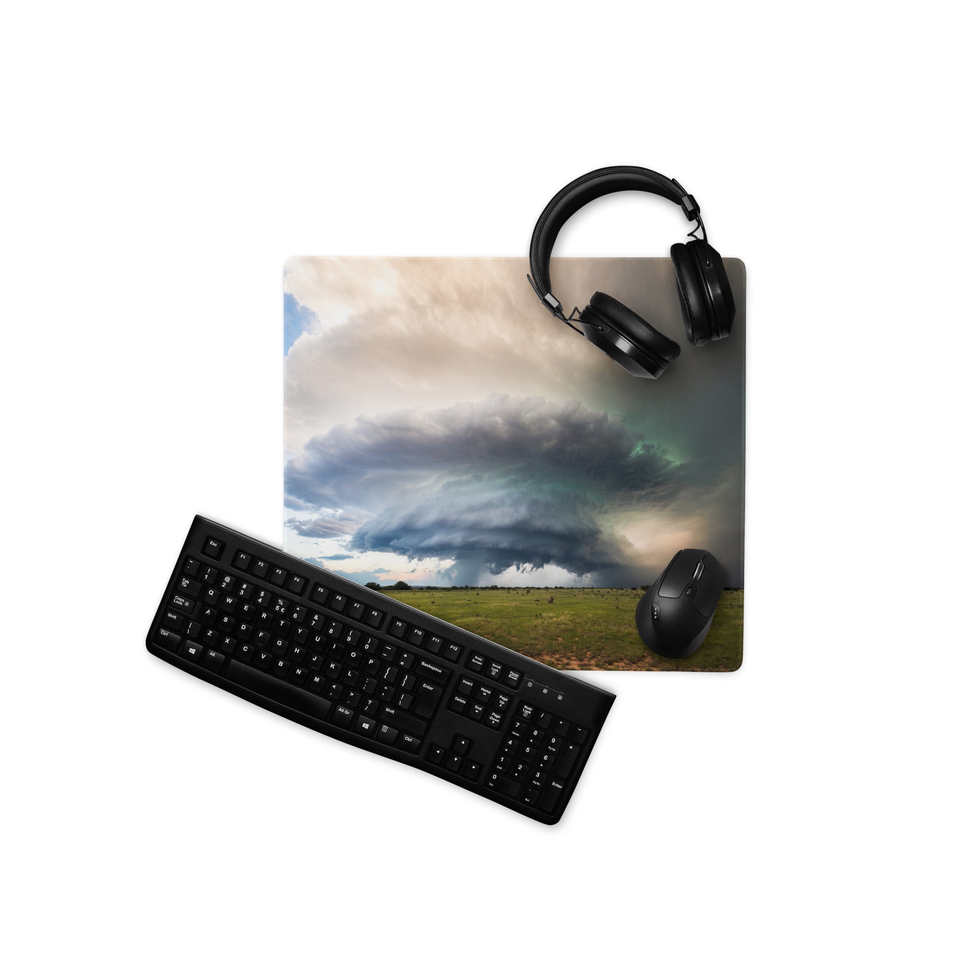 Cinematic Supercell Gaming Mouse Pad - Gaming Mouse Pad Blue Gray Desk Modern Dramatic Sky Mood Landscape Photo