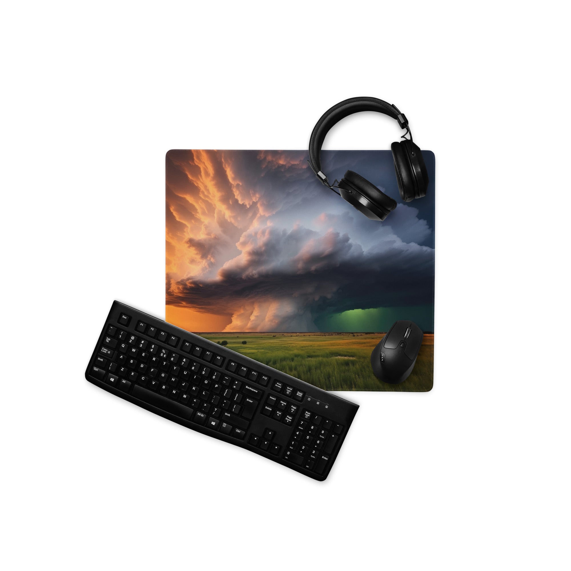 Dusk Supercell Pro Gaming Mouse Pad - Gaming Mouse Pad Orange Blue Sunset Large Desk Pro - Warm Mood, Modern Office, Fabric
