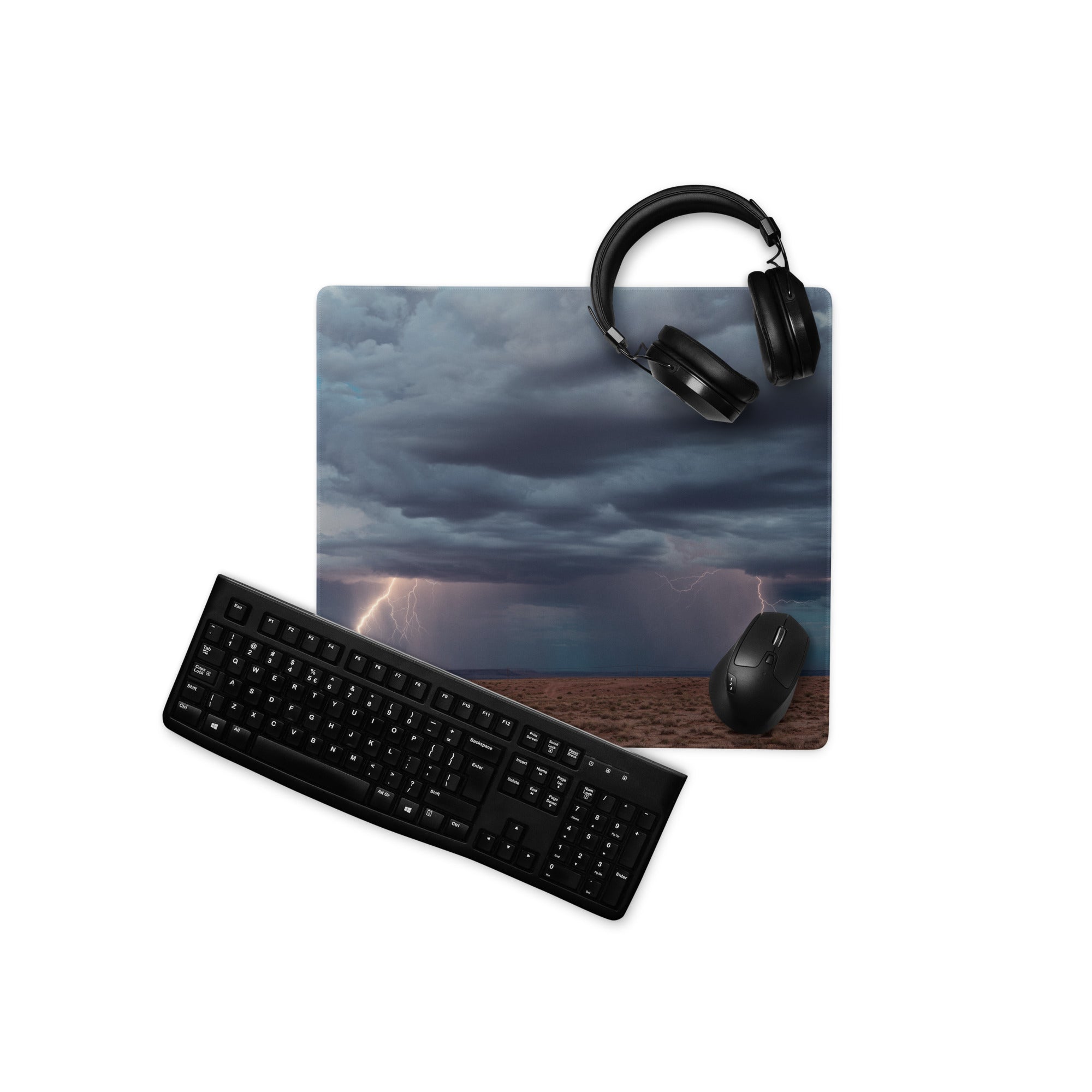 Stormy Lightning Pro Gaming Mouse Pad - Gaming Mouse Pad Blue Storm Desk Dramatic Mood Modern Decor Large Non-Slip Edge