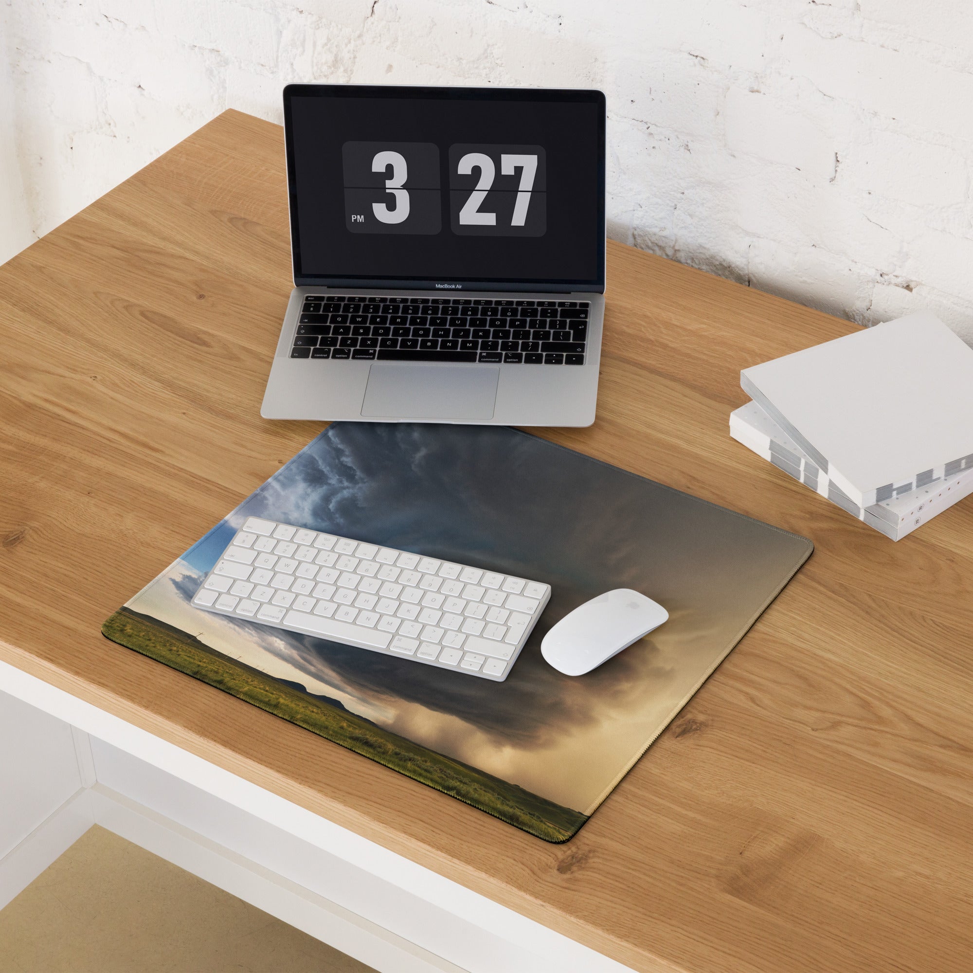Supercell Panorama Gaming Mouse Pad - Mouse Pad Landscape Blue Gray Sunset Desk Setup Modern Dramatic Mood Minimalist Tech Esports Landscape Photo