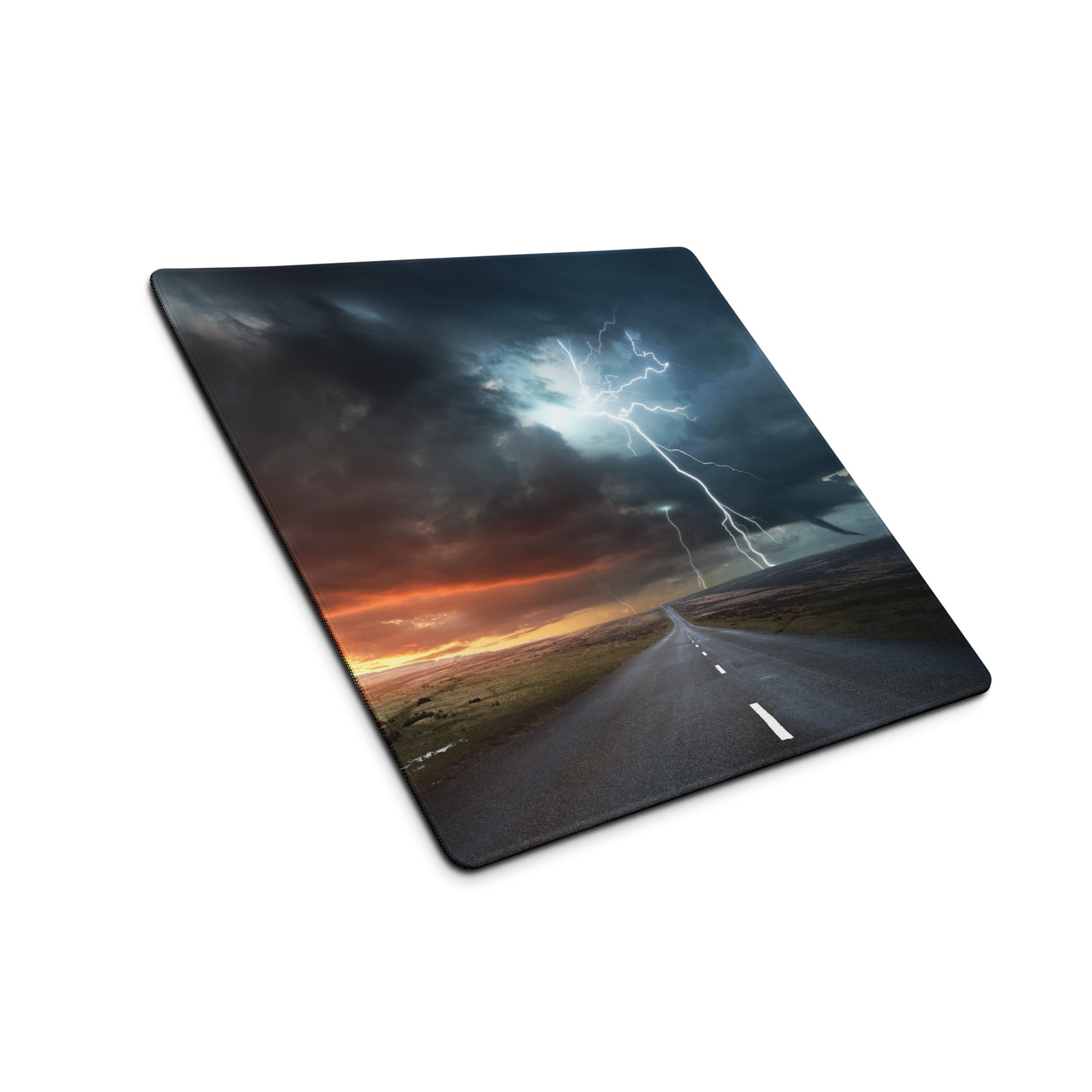 Stormy Lightning Mouse Pad - Gaming Mouse Pad Stormy Blue For Esports Setup Cinematic Epic Mood Modern Tech Decor
