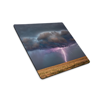 Lightning Storm Pro Gaming Pad - Storm Lightning Blue Gray Purple Gaming Desk Dramatic Modern Non Slip Photography