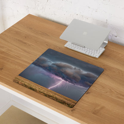 Lightning Storm Pro Gaming Pad - Storm Lightning Blue Gray Purple Gaming Desk Dramatic Modern Non Slip Photography