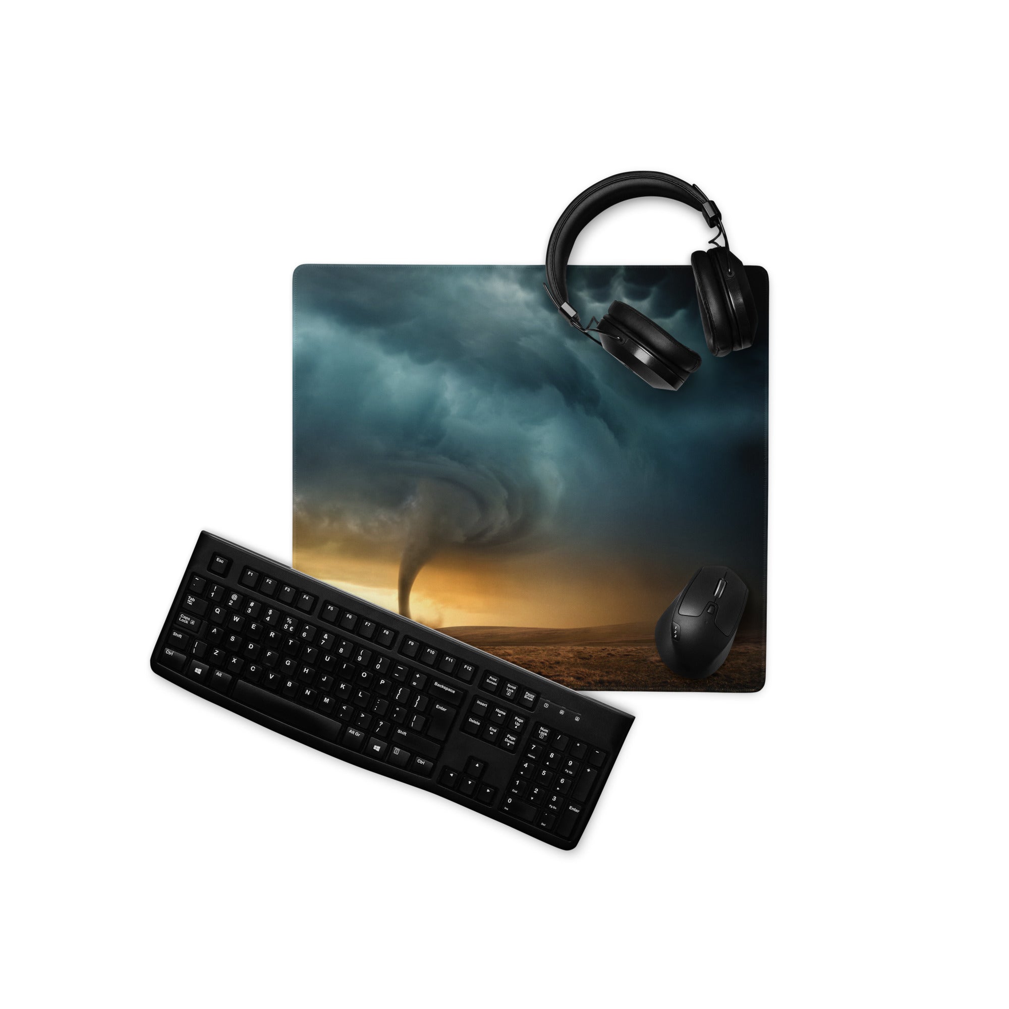 Stormy Desert Tornado Gaming Mouse Pad - Mouse Pad Stormy Blues Sunset Desk Moody Desert Esports Accessory Photography
