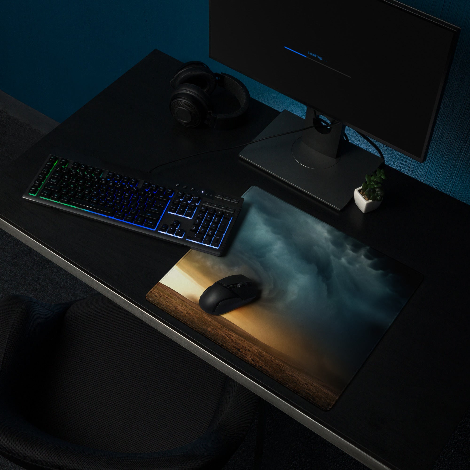 Stormy Desert Tornado Gaming Mouse Pad - Mouse Pad Stormy Blues Sunset Desk Moody Desert Esports Accessory Photography