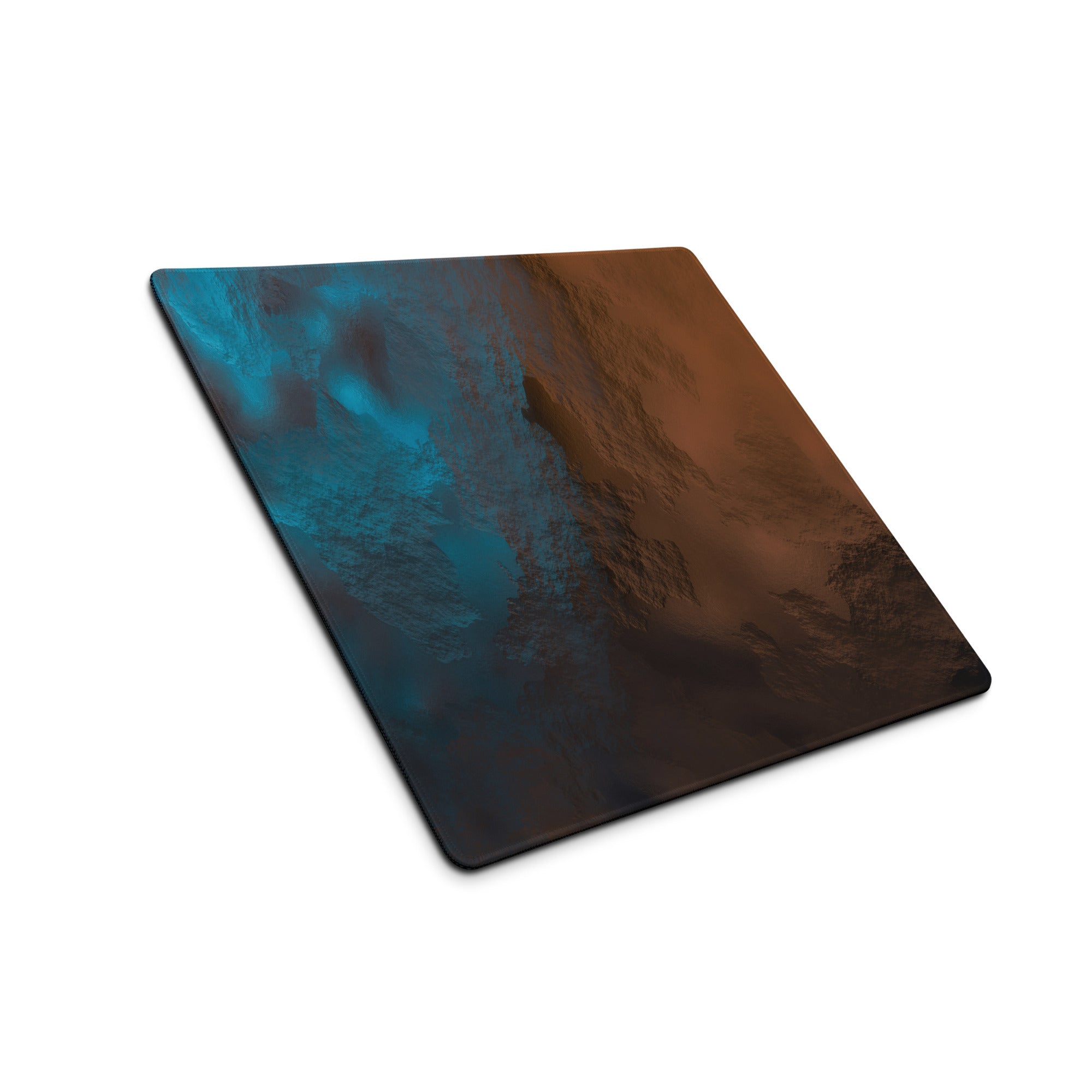 Bronze Blue Leather Gaming Mouse Pad - Gaming Mouse Pad Bronze Blue Leather Desk Setup Luxurious Modern NonSlip Leather