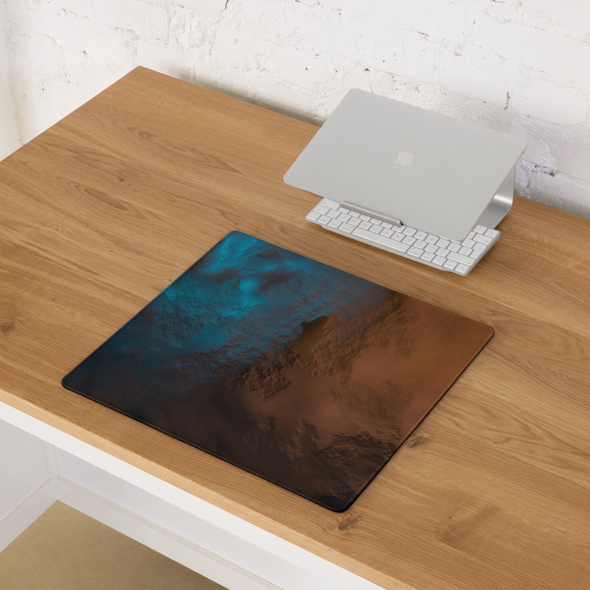 Bronze Blue Leather Gaming Mouse Pad - Gaming Mouse Pad Bronze Blue Leather Desk Setup Luxurious Modern NonSlip Leather