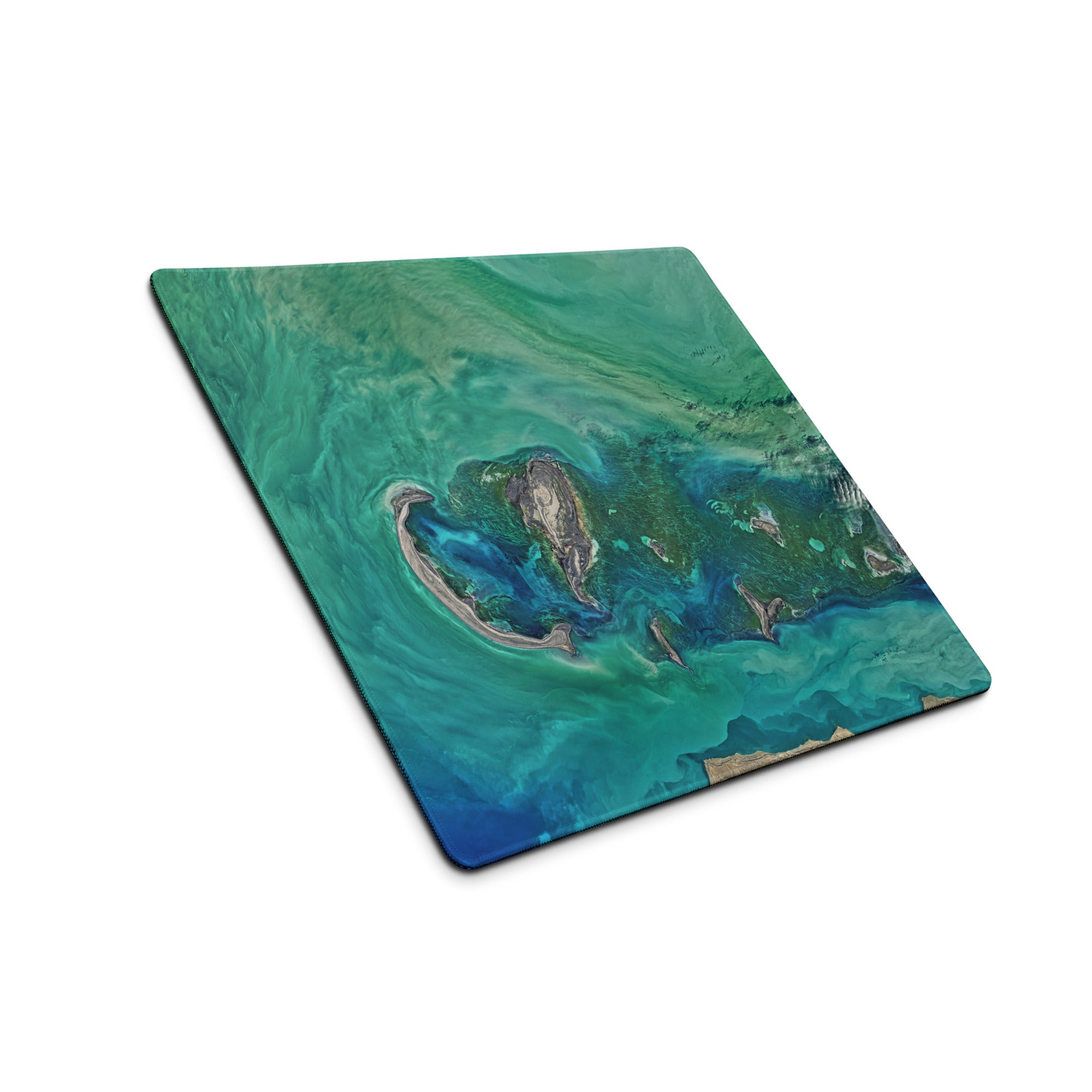 Oceanic Teal Gaming Mouse Pad - Gaming Mouse Pad Teal Green Desk Modern Abstract Calming Ocean Mood Non Slip Digital Art
