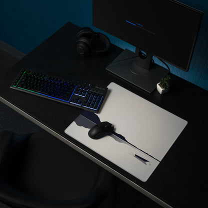 Mountain Mist Gaming Mouse Pad - Gaming Mouse Pad Gray Charcoal Desk Setup Minimalist Calm Esports Landscape Print
