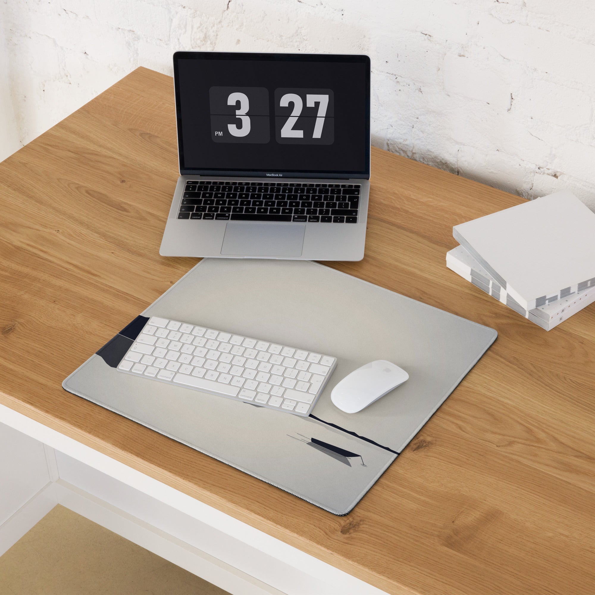 Mountain Mist Gaming Mouse Pad - Gaming Mouse Pad Gray Charcoal Desk Setup Minimalist Calm Esports Landscape Print