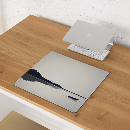 Mountain Mist Gaming Mouse Pad - Gaming Mouse Pad Gray Charcoal Desk Setup Minimalist Calm Esports Landscape Print