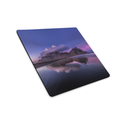 Purple Mountain Landscape Mouse Pad - Mountain Landscape Purple Desk Gaming Photoreal Calm Minimal Desk Pad Photography