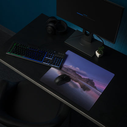 Purple Mountain Landscape Mouse Pad - Mountain Landscape Purple Desk Gaming Photoreal Calm Minimal Desk Pad Photography