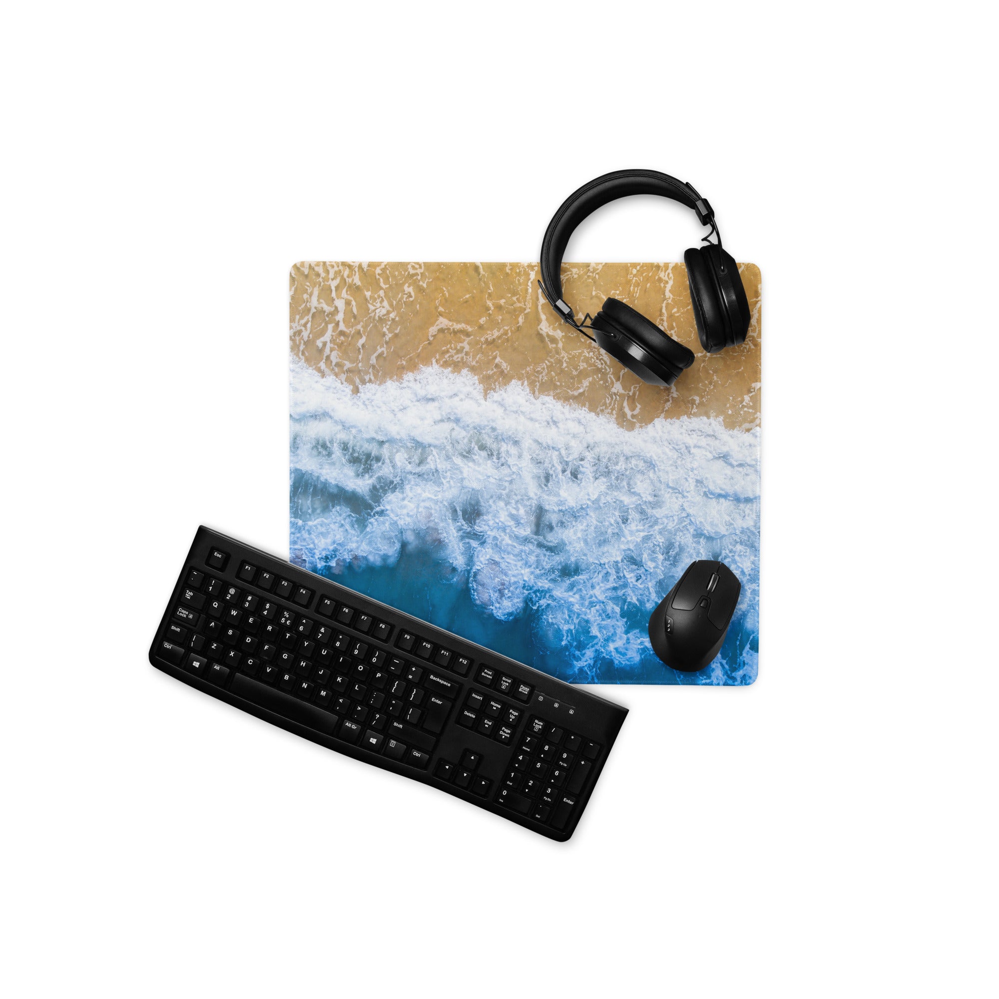 Coastal Ocean Wave Mouse Pad - Mouse Pad Blue Sand Ocean Desk Gaming Modern Calm Minimalist Decor Ocean Photo Print