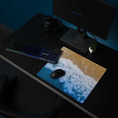Coastal Ocean Wave Mouse Pad - Mouse Pad Blue Sand Ocean Desk Gaming Modern Calm Minimalist Decor Ocean Photo Print