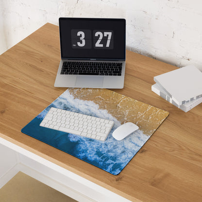 Coastal Ocean Wave Mouse Pad - Mouse Pad Blue Sand Ocean Desk Gaming Modern Calm Minimalist Decor Ocean Photo Print