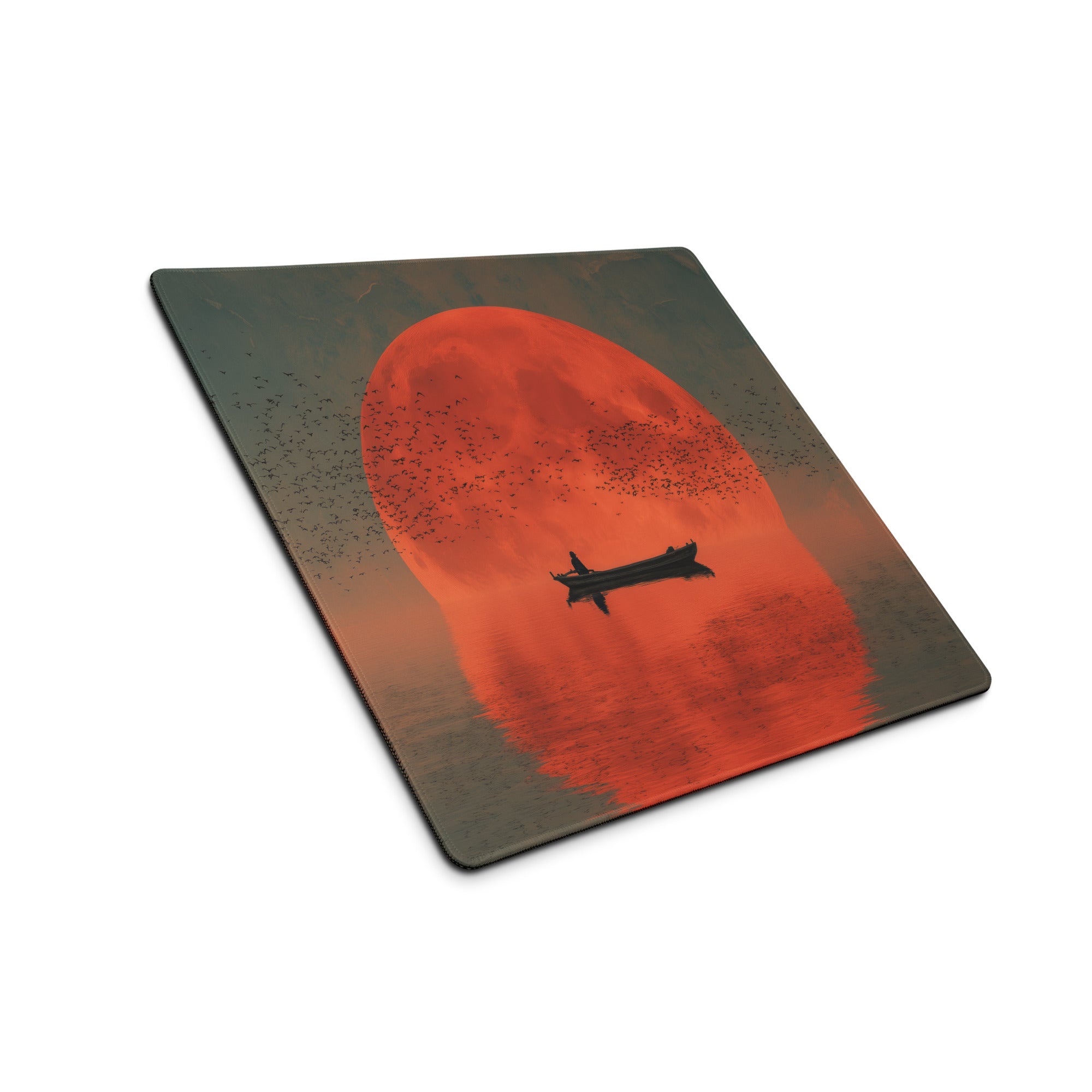 Crimson Sunset Ocean Mouse Pad - Mouse Pad Orange Sunset Desk Cinematic Serene Mood Minimalist Modern Gaming Desk Photo
