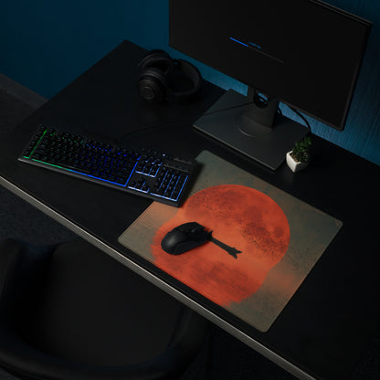 Crimson Sunset Ocean Mouse Pad - Mouse Pad Orange Sunset Desk Cinematic Serene Mood Minimalist Modern Gaming Desk Photo