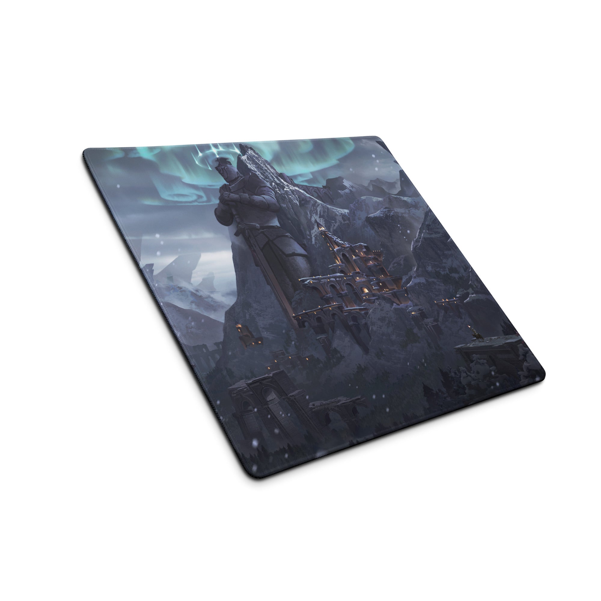 Aurora Fortress Fantasy Gaming Mouse Pad - Fortress Mouse Pad Ice Blue Desk Gaming Epic Mood Cinematic Fantasy Art