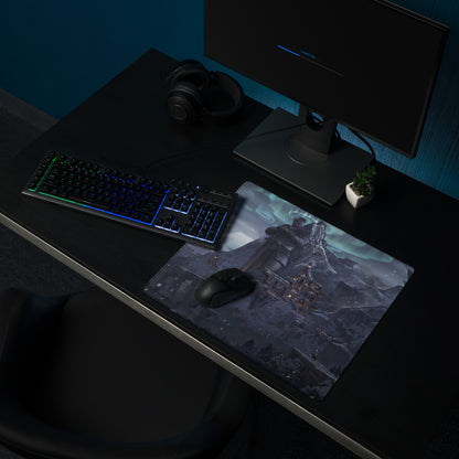 Aurora Fortress Fantasy Gaming Mouse Pad - Fortress Mouse Pad Ice Blue Desk Gaming Epic Mood Cinematic Fantasy Art