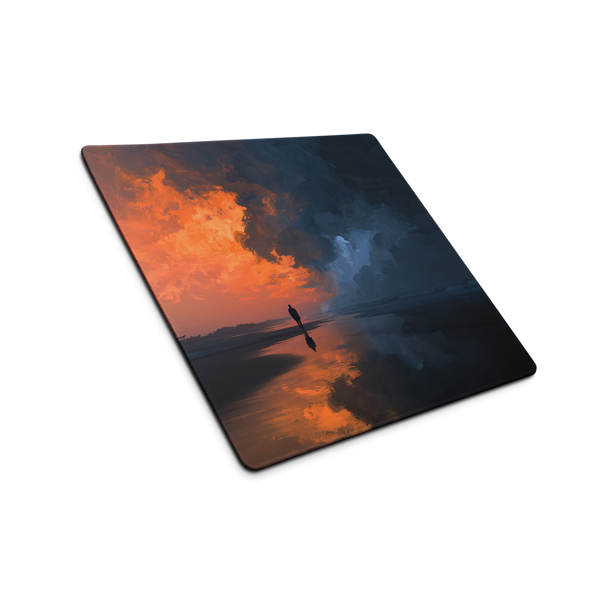 Sunset Gradient Gaming Mousepad - Mouse Pad Orange Navy Blue Sunset Gaming Calm Modern Esports Pad Digital Art