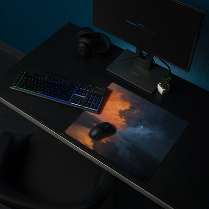 Sunset Gradient Gaming Mousepad - Mouse Pad Orange Navy Blue Sunset Gaming Calm Modern Esports Pad Digital Art