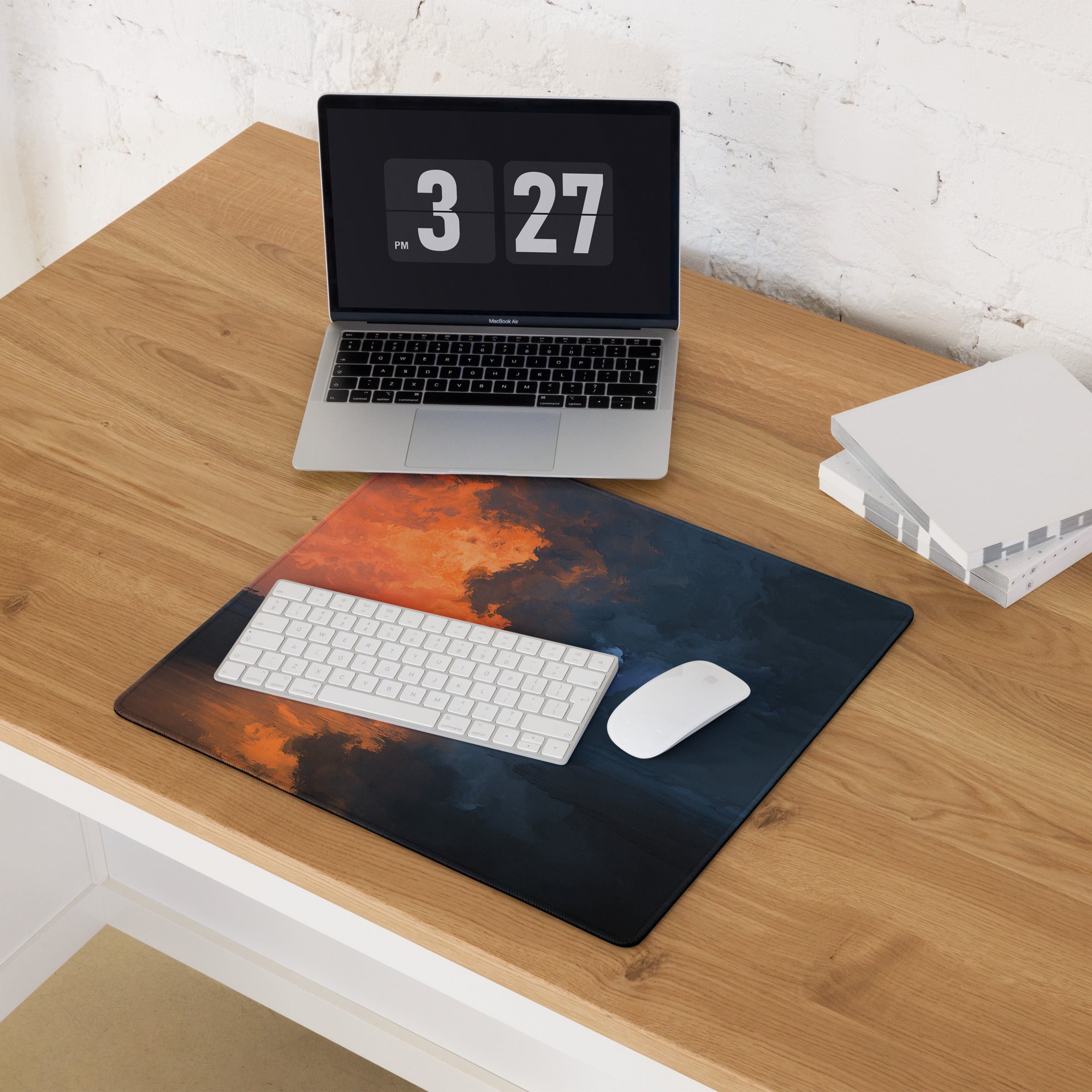 Sunset Gradient Gaming Mousepad - Mouse Pad Orange Navy Blue Sunset Gaming Calm Modern Esports Pad Digital Art