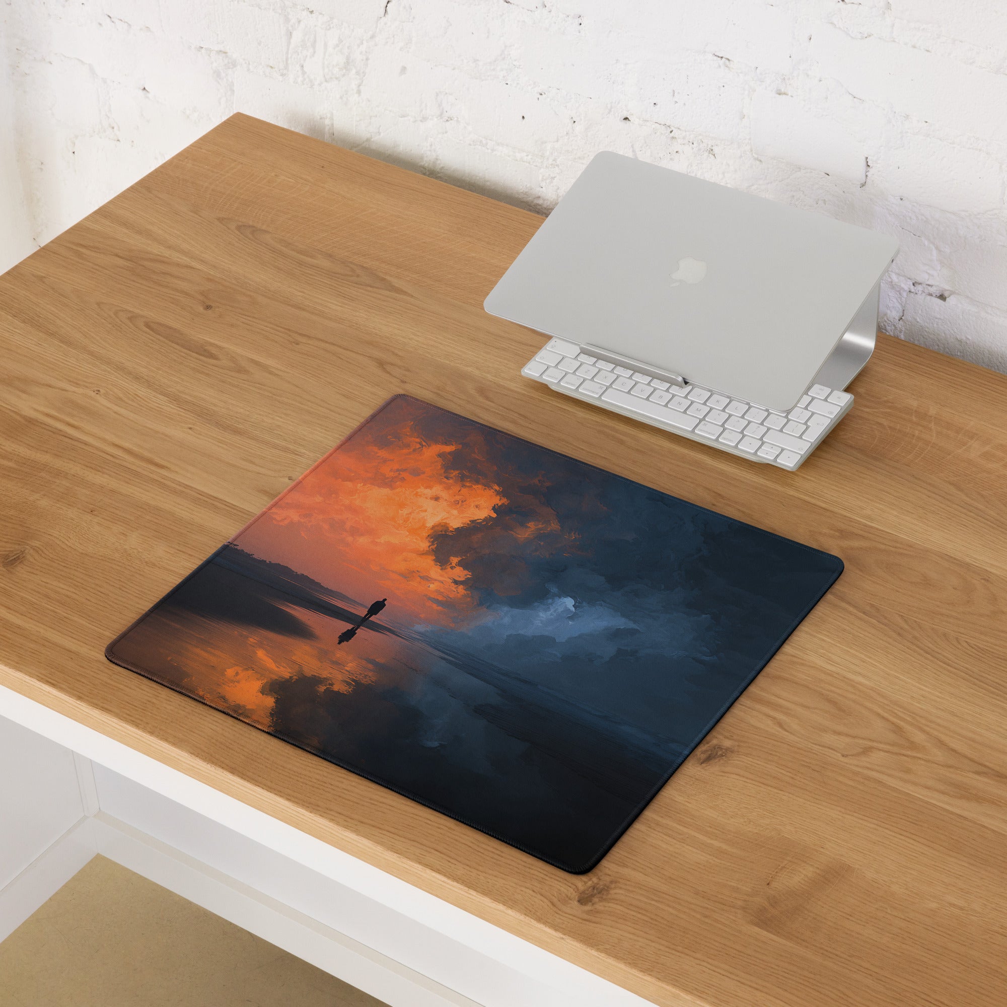 Sunset Gradient Gaming Mousepad - Mouse Pad Orange Navy Blue Sunset Gaming Calm Modern Esports Pad Digital Art