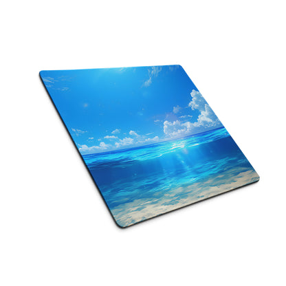 Blue Ocean Sky Gaming Mouse Pad - Gaming Mouse Pad Blue Ocean Desk Modern Calming Mood Coastal Decor Desk Mat Fabric