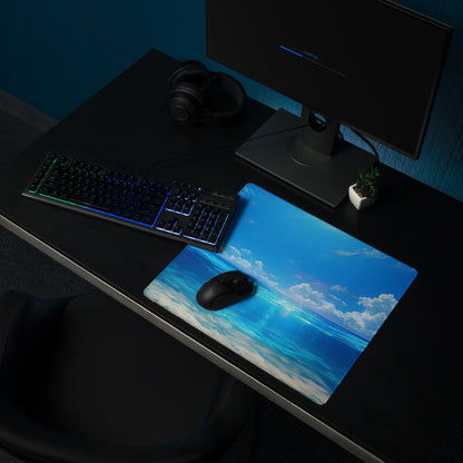 Blue Ocean Sky Gaming Mouse Pad - Gaming Mouse Pad Blue Ocean Desk Modern Calming Mood Coastal Decor Desk Mat Fabric