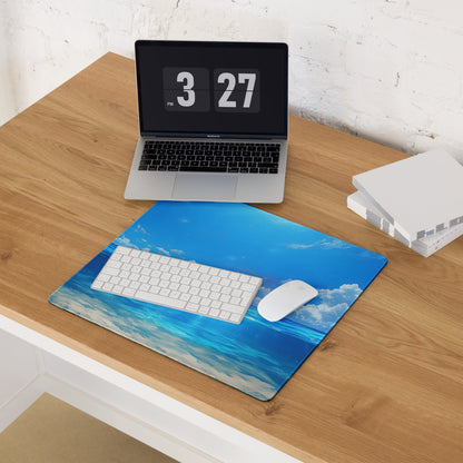 Blue Ocean Sky Gaming Mouse Pad - Gaming Mouse Pad Blue Ocean Desk Modern Calming Mood Coastal Decor Desk Mat Fabric