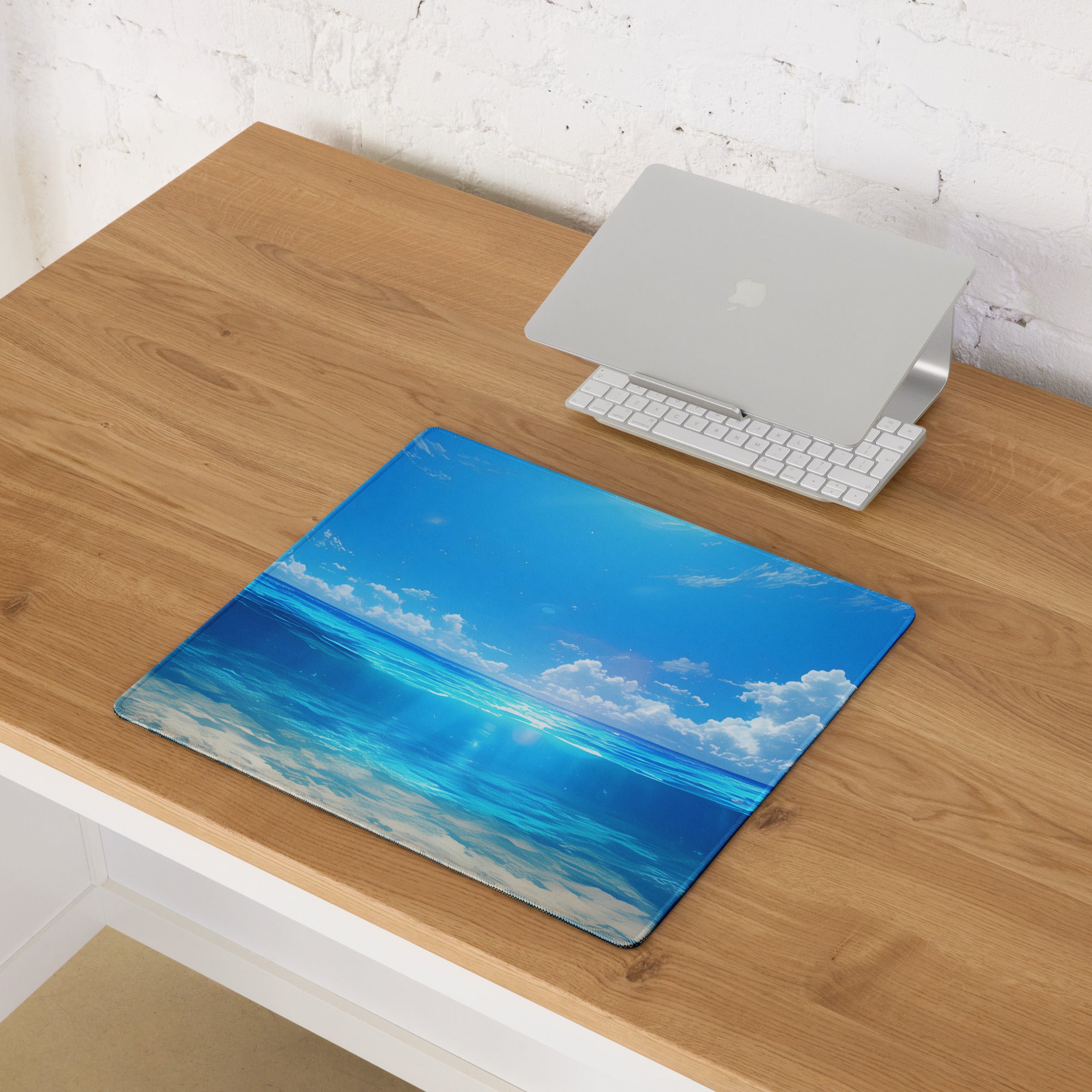 Blue Ocean Sky Gaming Mouse Pad - Gaming Mouse Pad Blue Ocean Desk Modern Calming Mood Coastal Decor Desk Mat Fabric