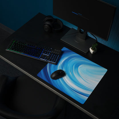 Blue Swirl Gaming Mouse Pad - Mouse Pad Blue Gradient Desk Modern Vibrant Tech Decor Large Anti Slip Textile Print
