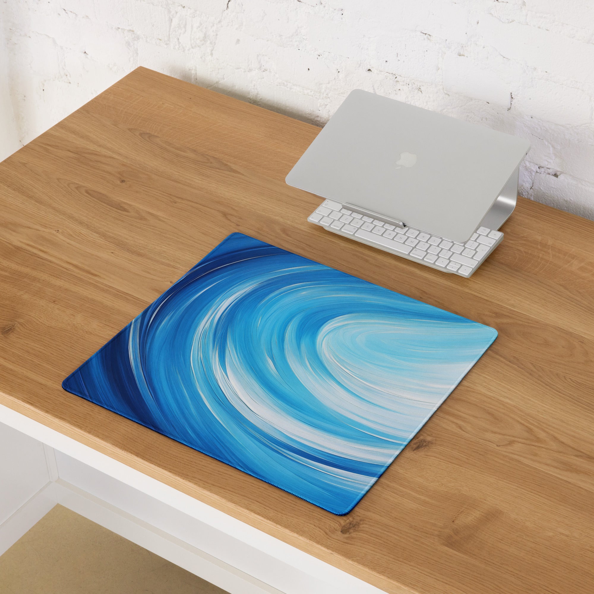 Blue Swirl Gaming Mouse Pad - Mouse Pad Blue Gradient Desk Modern Vibrant Tech Decor Large Anti Slip Textile Print