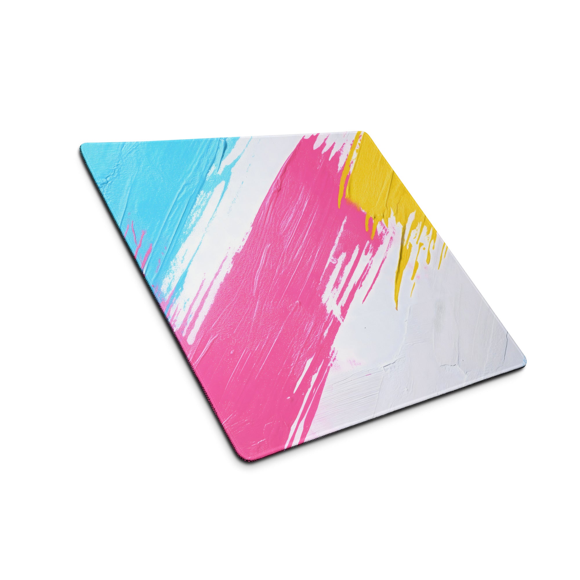 Vibrant Splash Art Gaming Mouse Pad - Gaming Mouse Pad Blue Pink Yellow Abstract Energetic Mood Modern Decor Esports