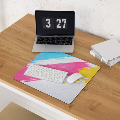 Vibrant Splash Art Gaming Mouse Pad - Gaming Mouse Pad Blue Pink Yellow Abstract Energetic Mood Modern Decor Esports