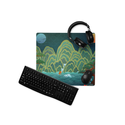 Verdant Mountain Landscape Mouse Pad - Mouse Pad Green Blue Teal Desk Gaming Vibrant Mood Nature Inspired Desk Mat