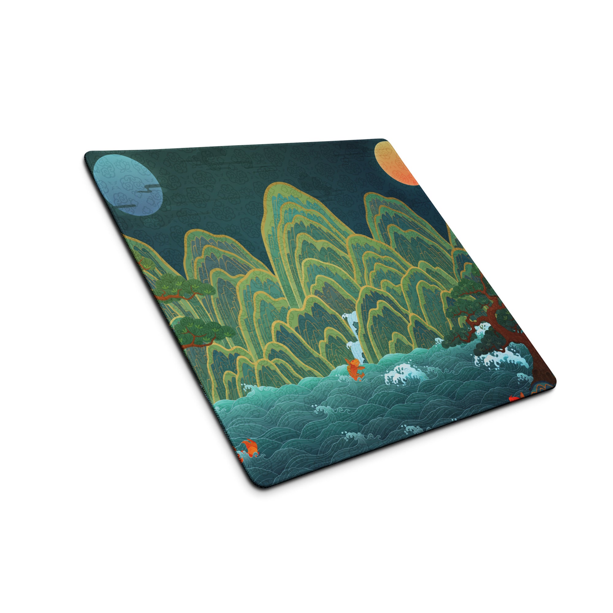 Verdant Mountain Landscape Mouse Pad - Mouse Pad Green Blue Teal Desk Gaming Vibrant Mood Nature Inspired Desk Mat