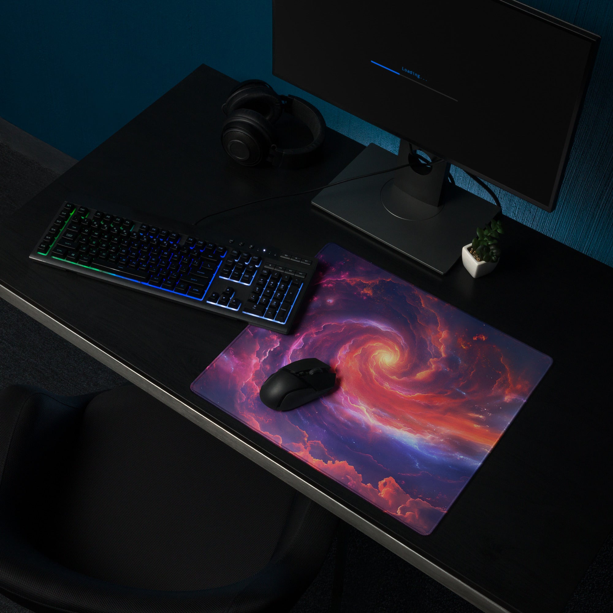 Cosmic Nebula Gaming Mouse Pad - Mouse Pad Purple Pink Blue Desk Nebula - Epic Mood Futuristic Desk Mat Digital Print