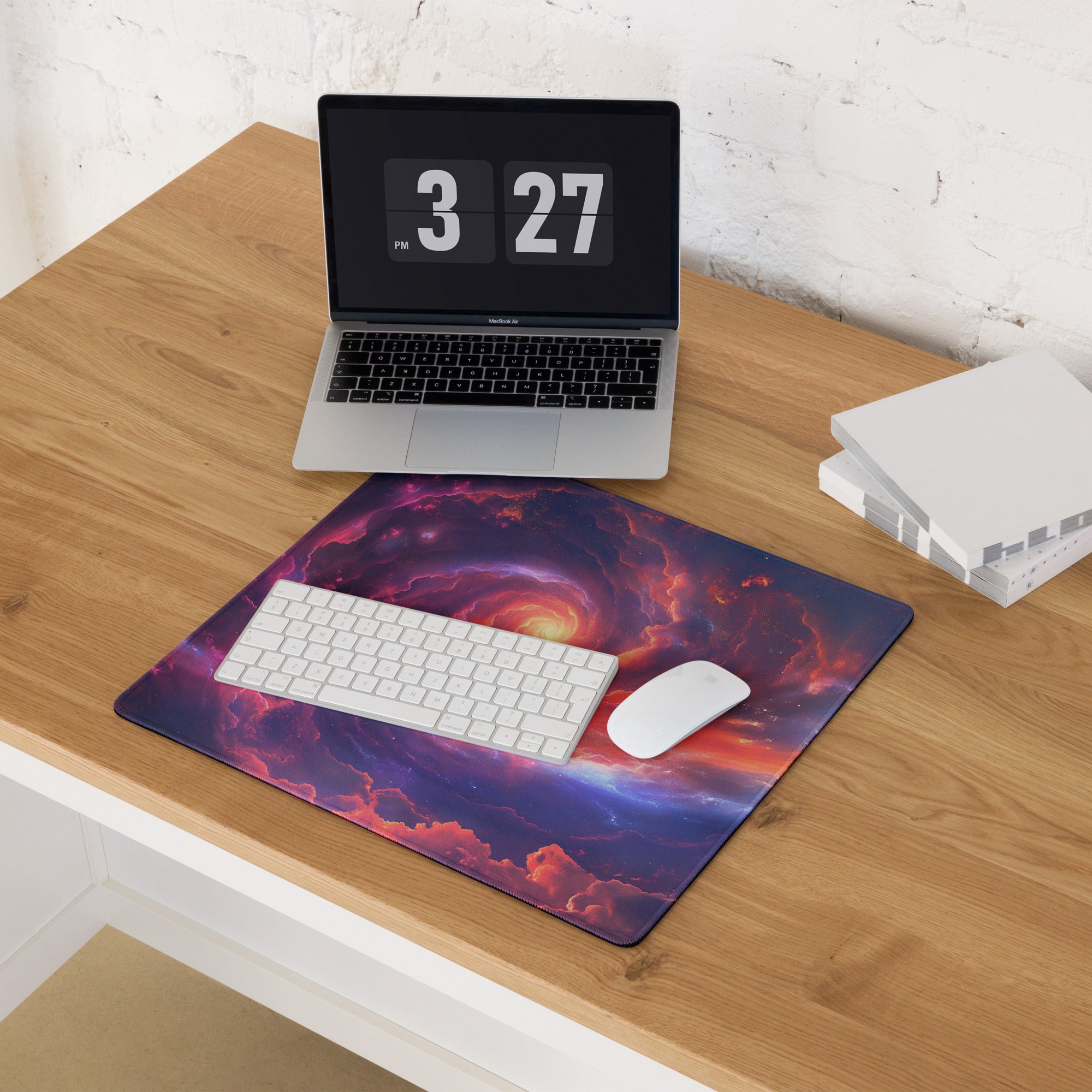 Cosmic Nebula Gaming Mouse Pad - Mouse Pad Purple Pink Blue Desk Nebula - Epic Mood Futuristic Desk Mat Digital Print