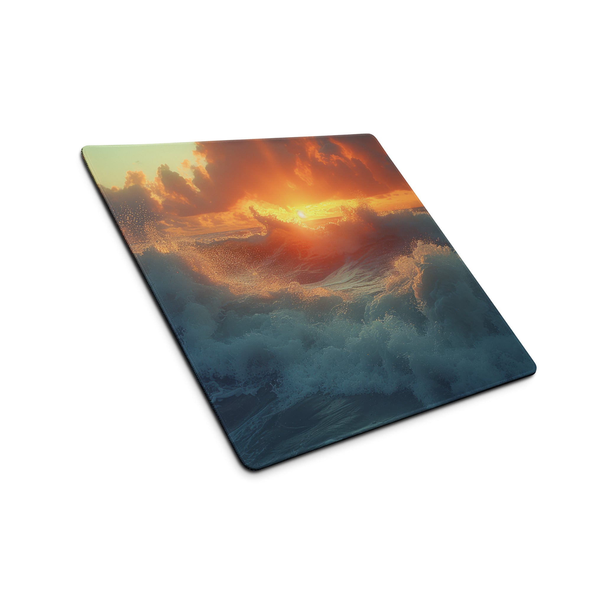 Sunset Ocean Pro Gaming Mouse Pad - Gaming Mouse Pad Blue Orange Desk Modern Calm Mood Esports Decor Photo Art
