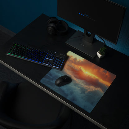 Sunset Ocean Pro Gaming Mouse Pad - Gaming Mouse Pad Blue Orange Desk Modern Calm Mood Esports Decor Photo Art