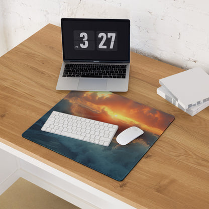 Sunset Ocean Pro Gaming Mouse Pad - Gaming Mouse Pad Blue Orange Desk Modern Calm Mood Esports Decor Photo Art