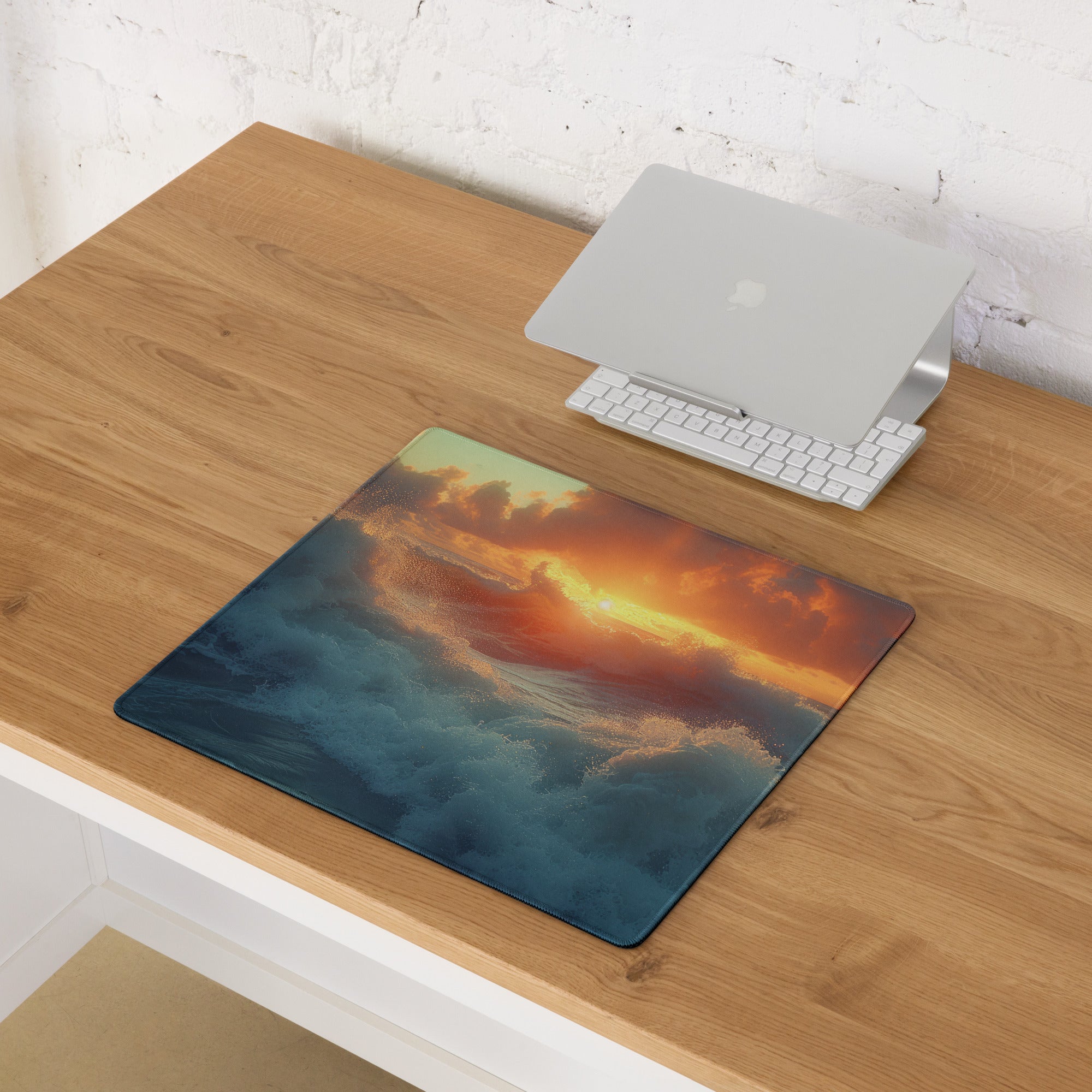 Sunset Ocean Pro Gaming Mouse Pad - Gaming Mouse Pad Blue Orange Desk Modern Calm Mood Esports Decor Photo Art