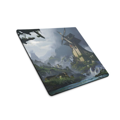 Serene Mountain Landscape Gaming Mouse Pad - Landscape Blue Green Gaming Desk Home Office Cinematic Fantasy Digital Art