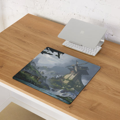 Serene Mountain Landscape Gaming Mouse Pad - Landscape Blue Green Gaming Desk Home Office Cinematic Fantasy Digital Art